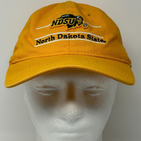North Dakota State Bison Dad Hat Baseball Cap NDSU 3 Bar Line The Game Yellow - Picture 2 of 12